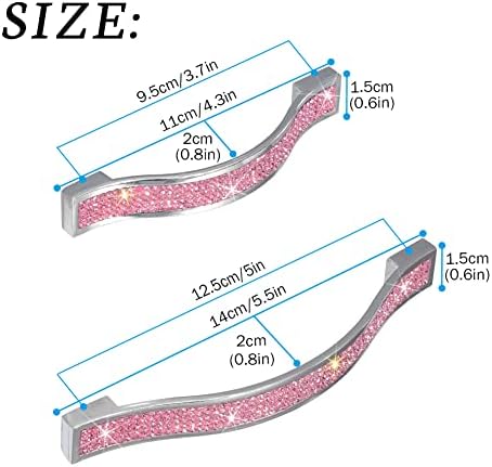 SAVORI Crystal Drawer Pulls Pink Handle Set