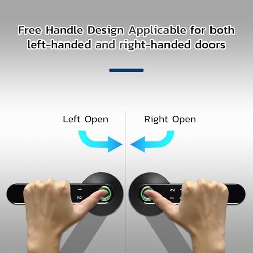 Smart Fingerprint Door Lock with 407 Black