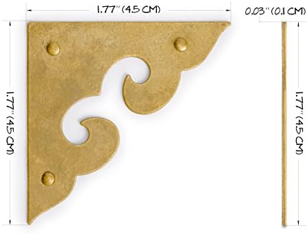 ULTIMATE BRASS CABINET CABINET CONNER PLATES WITH 06IN NAILS
