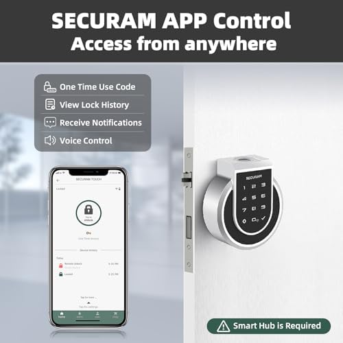 Touch Fingerprint Smart Lock - Keyless Entry Door Lock with AlexaGoogle Voice Control