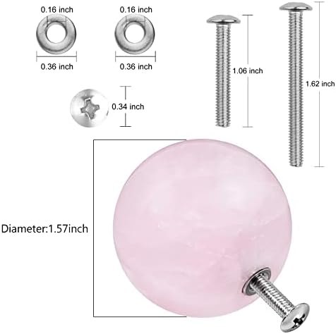 Luxe Rose Quartz Crystal Ball Drawer Knobs Set