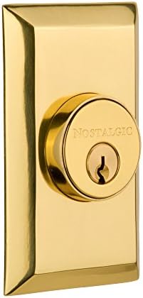 Nostalgic Warehouse Studio Double Cylinder Deadbolt Polished Brass 1
