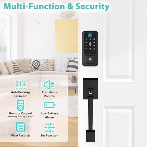 Multiple Unlock Modes Smart Front Door Lock Set with Alexa Google