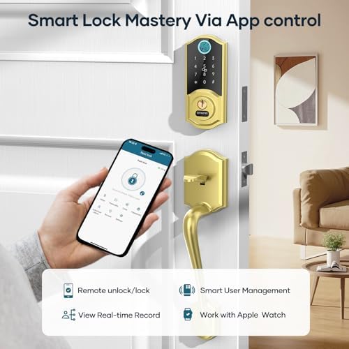 SMONET Smart Front Door Lock Set with Keyless Entry and Fingerprint ID