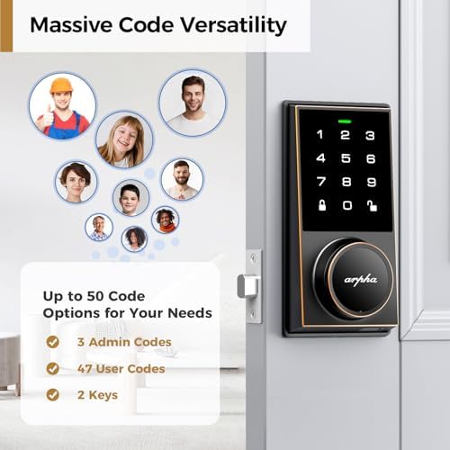ARPHA Keyless Entry Door Lock with 50 Codes and 16 Passwords