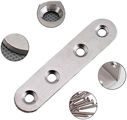 2Pcs Stainless Steel Straight Connector 180 Degree Fix