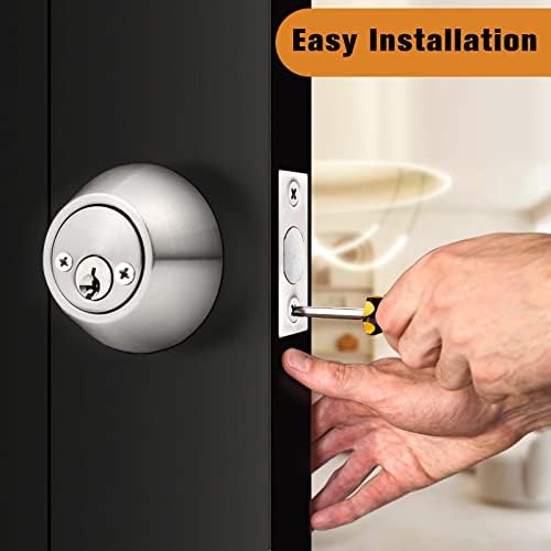 Probrico 3 Pack Satin Brushed Nickel Double Cylinder Deadbolt Lock