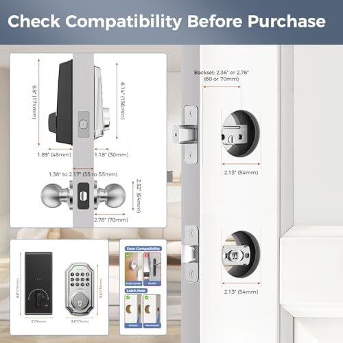Secure Keyless Deadbolt with Handle for Front Doors