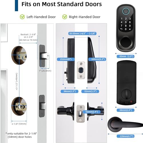 Fingerprint App Door Lock Set for Front Doors