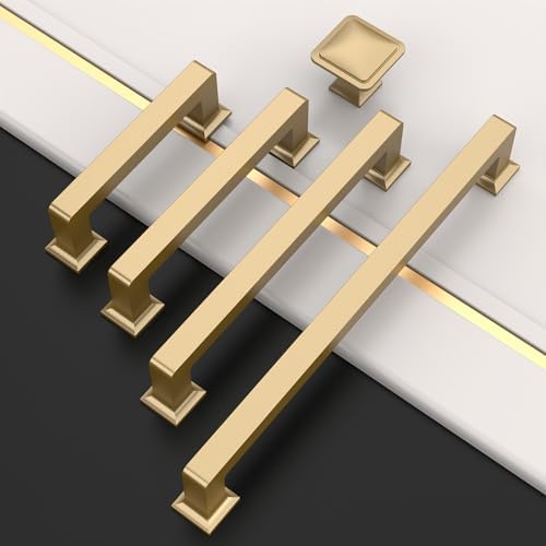 Amerdeco 10-Pack Champagne Bronze Cabinet Pulls 7-Inch Hole Centers Kitchen Handles