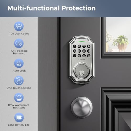 Secure Keyless Deadbolt with Handle for Front Doors