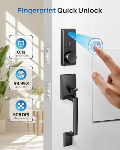 Wi-Fi Front Door Lock Set with Fingerprint and Smart App Control