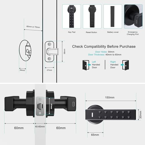 Keyless Entry Door Lock with Remote Control Easy Install Smart Deadbolt