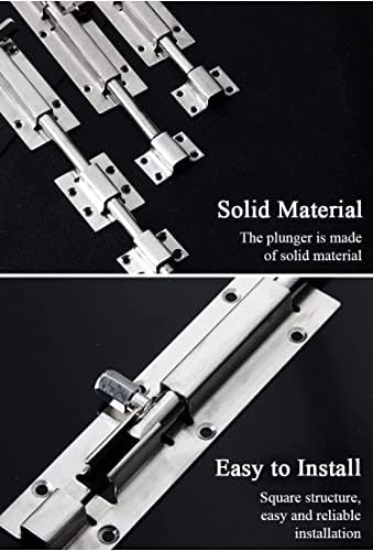 Durable Door Lock - Surface Mounted Sliding Deadbolt Locks Set of 4