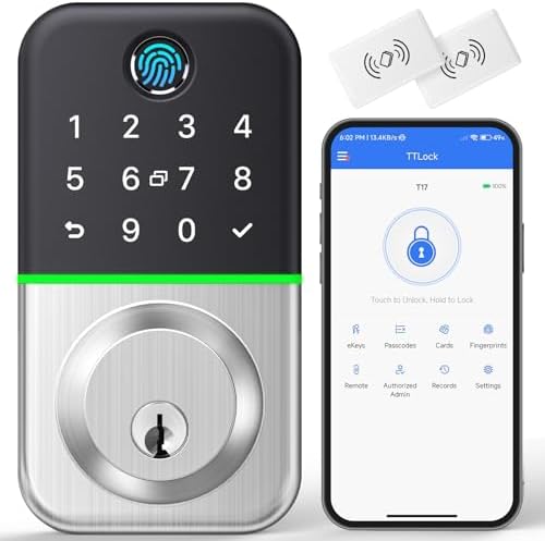 WiseGear Smart Deadbolt Door Lock Waterproof with Fingerprint Keyless Entry