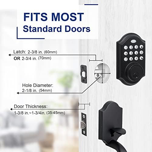 KIAYACI Keyless Front Door Lock Set with Keypad - Black
