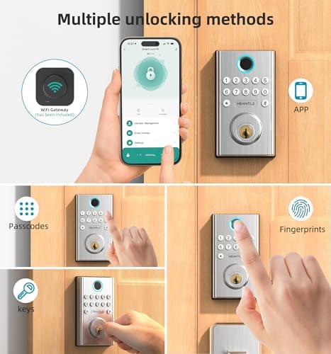 HEANTLE Smart Deadbolt Effortless Door Lock with Alexa Google Assistant