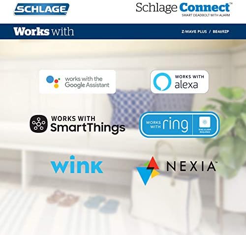 Secure Simple Schlage BE469ZP CAM 622 Deadbolt with Smart Alarm