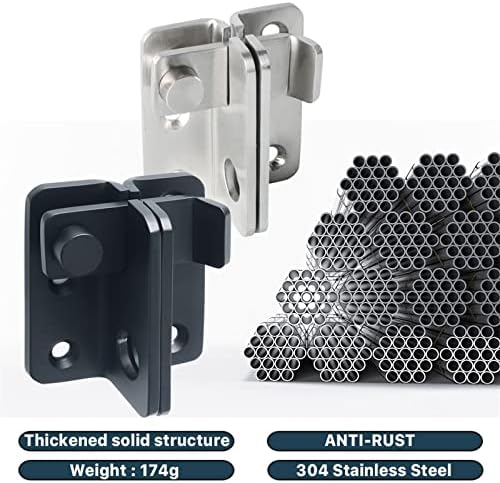 Stainless Steel Bolt Lock Matte Black