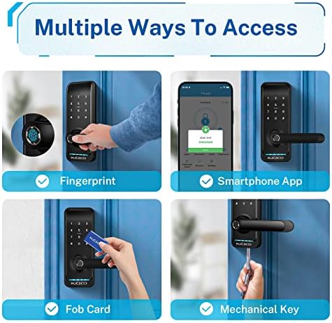 KUCACCI Keyless Door Lock Easy Install Multiple Unlock Methods Secure Reliable