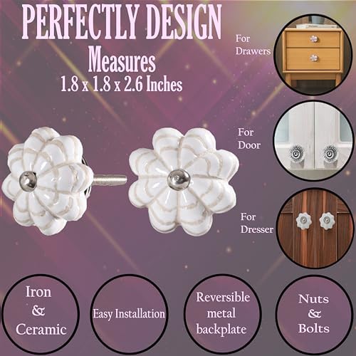 12-Piece Set of Ceramic Cabinet Knobs