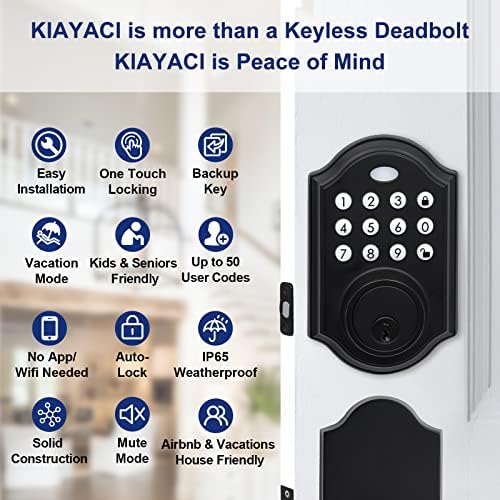 KIAYACI Keyless Front Door Lock Set with Keypad - Black