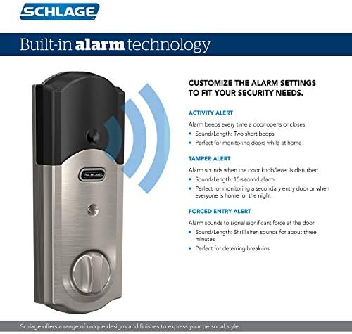 Secure Simple Schlage BE469ZP CAM 622 Deadbolt with Smart Alarm