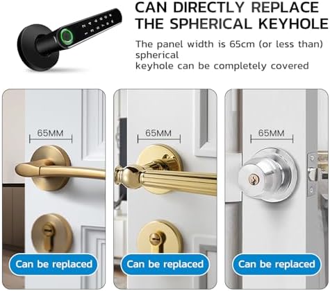 Smart Fingerprint Door Lock with 407 Black