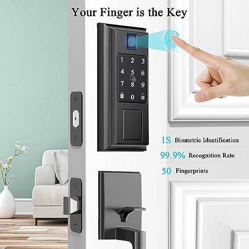 Smart Lock Keyless Entry Deadbolt Lock with Fingerprint Matte Black