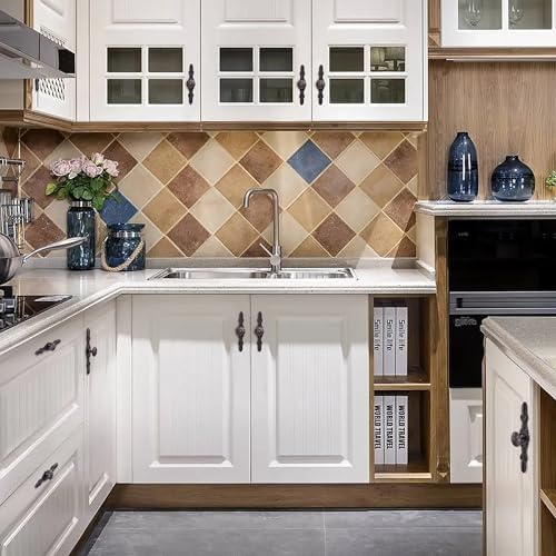 YCSJ 20-Piece Knobs with Backplates Set Bronze Kitchen Cabinet Handles