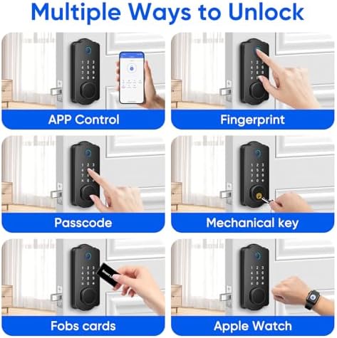 MYPIN Seven-in-1 Smart Door Lock with Fingerprint Phone Control