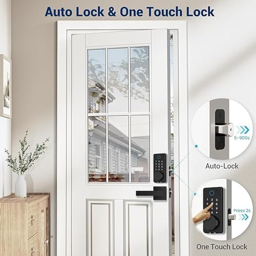 5-in-1 Smart Door Lock with Fingerprint Keypad Tuya App