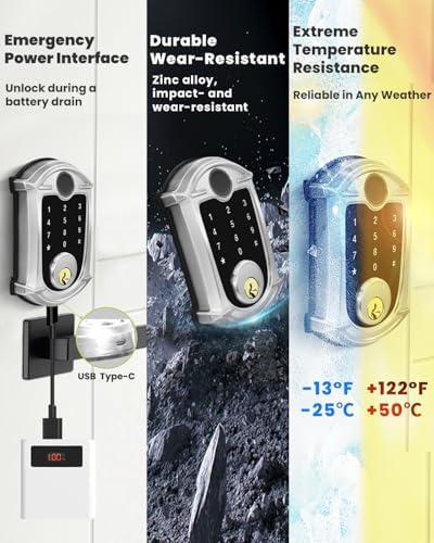 MENDOCK UF02-SN GreenShield Smart Deadbolt