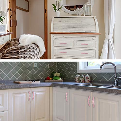 SAVORI Crystal Drawer Pulls Pink Handle Set