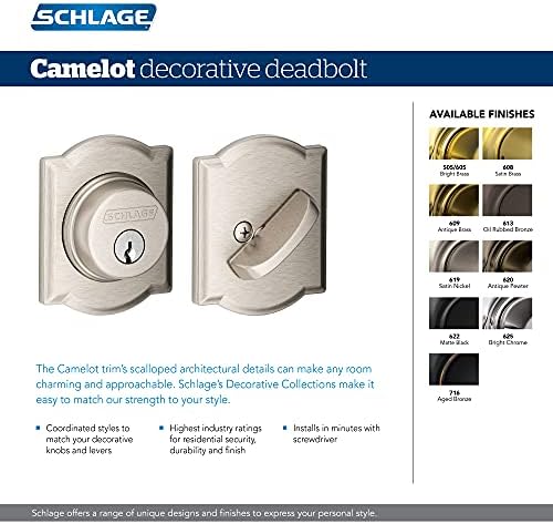 Secure Entry Deadbolt with Camelot Trim