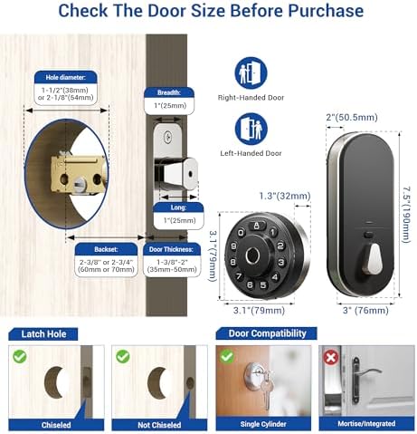 Smart 7-in-1 Keyless Door Lock for Front Door