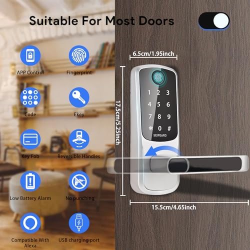 Keypad Door Lock with Fingerprint and App Control