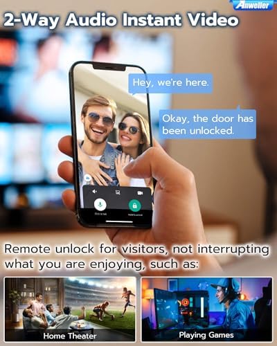 Smart Deadbolt Lock with Camera for Front Door Security Anweller