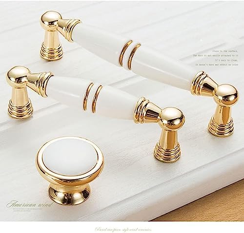 6 Pieces Ceramic Cabinet Handles with Zinc Alloy Mounting