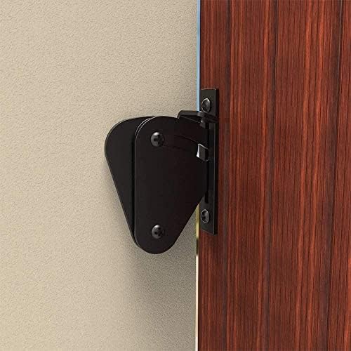 Slide Bolt Door Lock Hasp for Barn Doors Black Button