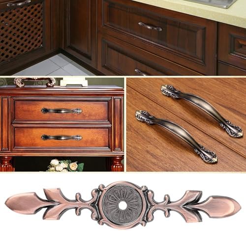Akozon 10pcs Zinc Alloy Cabinet Back Plate Retro Door Handle