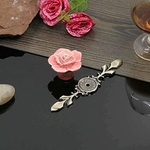 Ergonomic Ceramic Knobs with Rose Design Perfect for Home Bathroom Kitchen