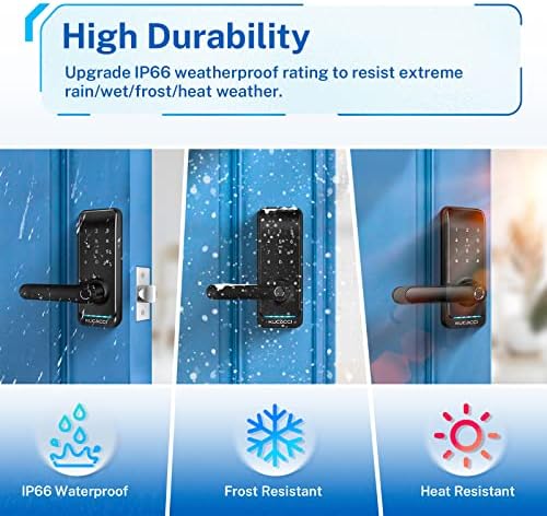 KUCACCI Keyless Door Lock Easy Install Multiple Unlock Methods Secure Reliable