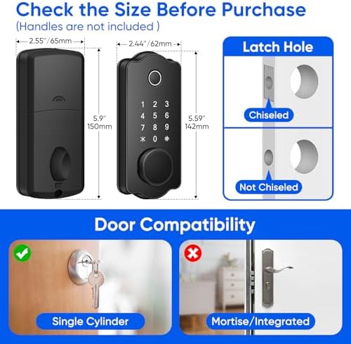 MYPIN Seven-in-1 Smart Door Lock with Fingerprint Phone Control