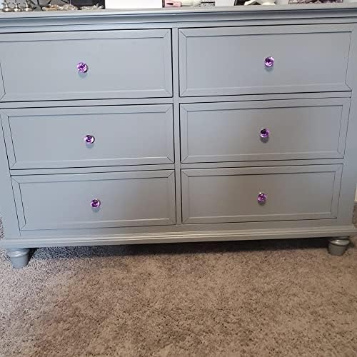 Elegant Purple Crystal Glass Cabinet Knobs Pulls