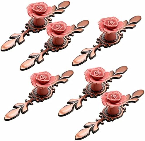 Ceramic Rose Flower Cabinet Knobs