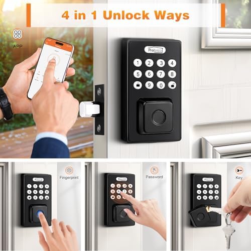Probrico Smart Door Lock with Fingerprint Keypad Security