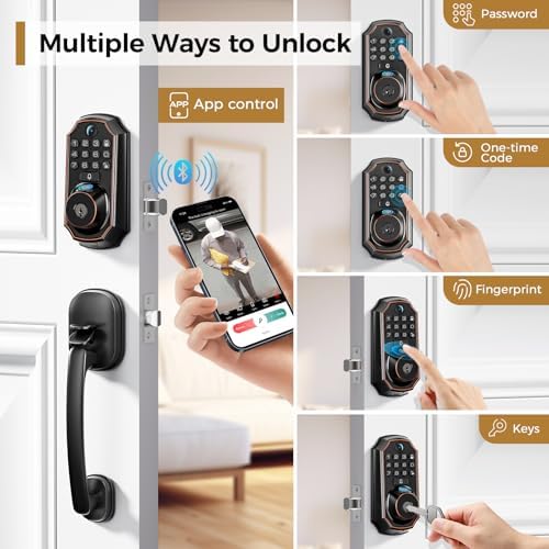Smart Deadbolt with Camera Fingerprint Entry