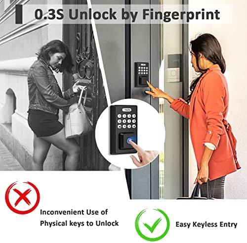 Tinewa 4-in-1 Fingerprint Entry Door Lock 10 Year warranty