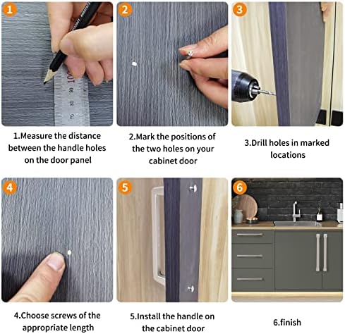6-Piece Stainless Steel Cabinet Handles Set